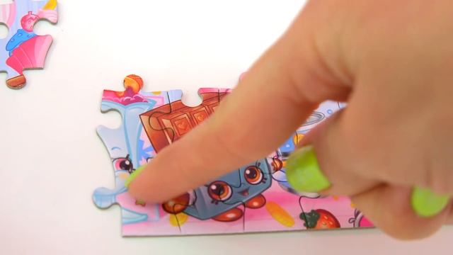 6 Shopkins 50 Piece Puzzle Blind Bag Shopping Carts at Small Mart with Peppa Mint Shoppies смотреть онлайн