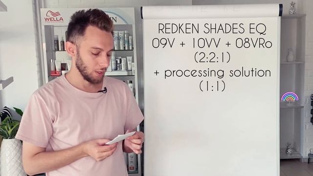 РАСТЯЖКА ЦВЕТА REDKEN SHADES EQ + ЦВЕТНОЕ БЛОЧНОЕ ОКРАШИВАНИЕ ПРЯМЫМИ ПИГМЕНТАМИ LONDA COLOR SWITCH