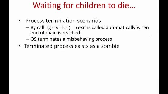 Operating Systems Lecture 3: System Calls for Process Management смотреть онлайн