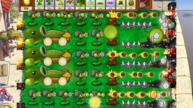 99 Gatling Pea Pea gunner Cob Cannon vs 999 Gargantuar vs 999 Dr.zomboss - Plants vs Zombie смотреть онлайн