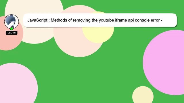 JavaScript : Methods of removing the youtube iframe api console error - "blocked a frame with origi смотреть онлайн