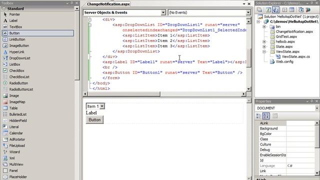 9 Change notification events and ViewState смотреть онлайн