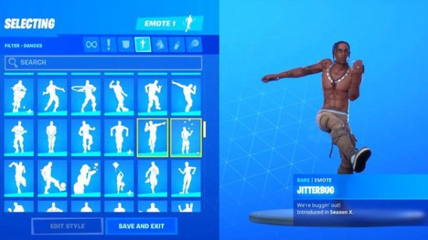*NEW* TRAVIS SCOTT SKIN Showcase with All Fortnite Dances & Emotes! (Fortnite Travis Scott Skin)