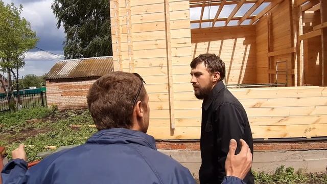 Экскурсия по дому из двойного бруса.Планировка.Технология.Коммуникации.Выбор кровельных материалов. смотреть онлайн