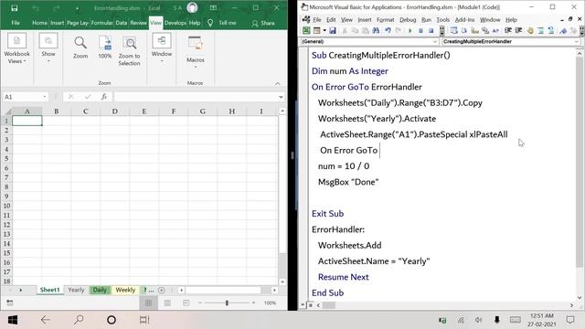 How To Create Multiple Error Handler in VBA | Excel VBA Tutorial in Hindi смотреть онлайн