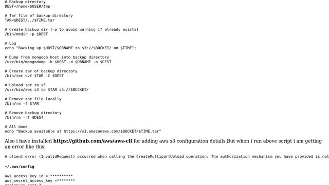 Databases: Mongodb to s3 storage not working смотреть онлайн