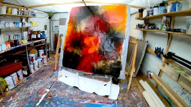 Incredible LARGE abstract painting created LIVE! смотреть онлайн