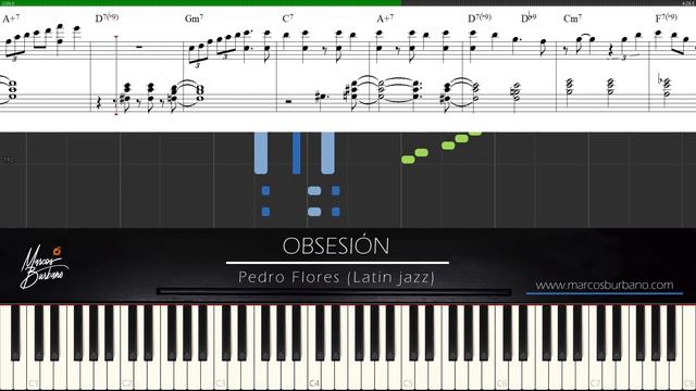 OBSESION (Pedro Flores) Bolero Jazz al estilo Edy Martínez, Partituras, Piano Midi Backing Track смотреть онлайн