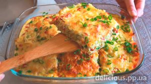 Запеканка из кабачков с куриным фаршем. Очень сочная и вкусная!