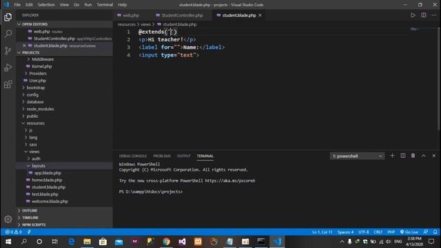 Laravel 7 - Lesson06 - How to @extends @section @yeild смотреть онлайн