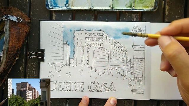 Dibuja desde tu terraza. Acostúmbrate al dibujo en vivo desde casa. Sketch from your own terrace. смотреть онлайн