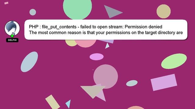 PHP : file_put_contents - failed to open stream: Permission denied смотреть онлайн