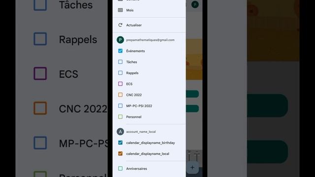 Vue globale et paramétres de Google Agenda смотреть онлайн