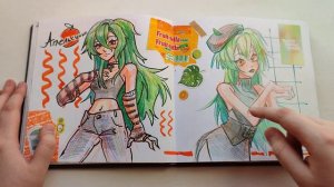 обзор на скетчбук!! закончила скетчбук за неделю| аниме, геншин, хонкай