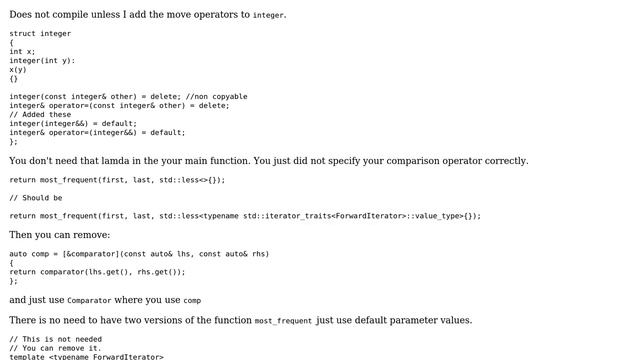 Code Review: Find the most frequent element in a sequence without copying elements (2 Solutions!!) смотреть онлайн