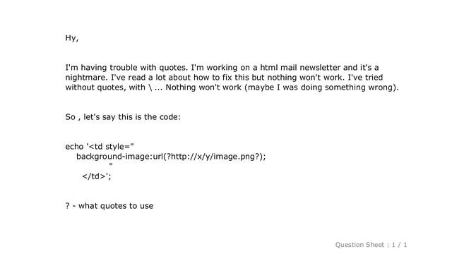 HTML : PHP and CSS quotes issue смотреть онлайн