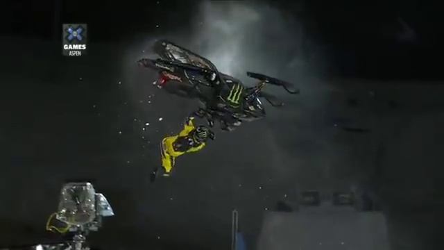X Games Aspen 2013 Joe Parsons lands the first ever Gator Hater in Snowmobile Best Trick смотреть онлайн
