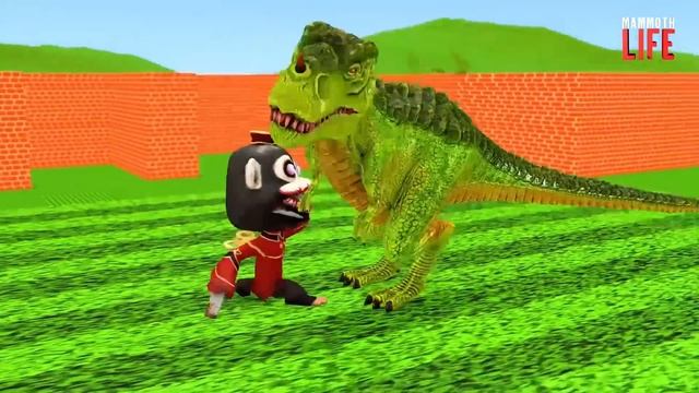 Temple run Funny monkey run away and fight with T-rex clan, Zombie mammoth | Mammoth life #36 смотреть онлайн