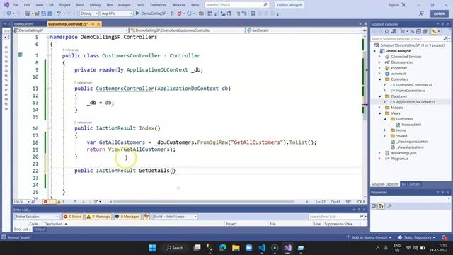 How To Call Stored Procedure In ASP.NET MVC Using Entity Framework смотреть онлайн