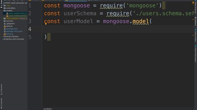 Creating Mongoose models to store user data in Mongo DB from Node JS cs5610 sp20 12210 смотреть онлайн
