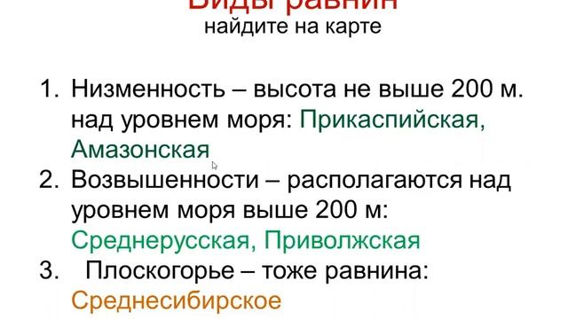 Рельеф  Равнины