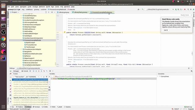 Groovy debug String.execute().text with IntelliJ IDEA and Gradle смотреть онлайн