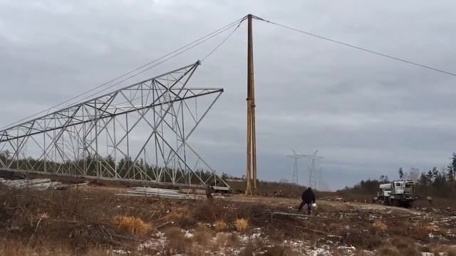Подъем опоры 750 кВ. 1 смотреть онлайн