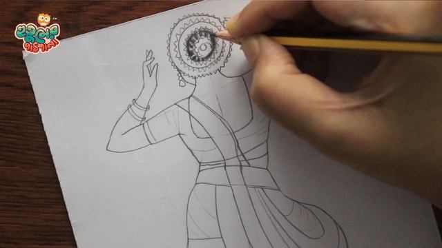 How to Draw a Girl With Traditional Dance || Traditional Girl Drawing смотреть онлайн
