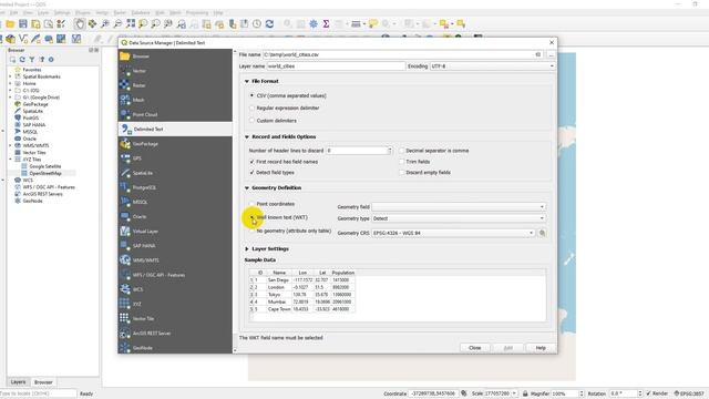 Import Points from Excel to QGIS смотреть онлайн