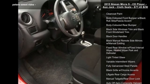 2015 Nissan Micra S - CD Player - Aux Jack - Cloth Sea... смотреть онлайн