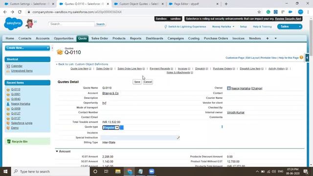 Custom quote PDF in salesforce (Real project)| Visualforce page and apex class смотреть онлайн