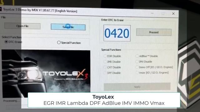 ToyoLex 3 - EGR IMR Lambda DPF AdBlue IMV IMMO Vmax for all Denso Toyota Lexus смотреть онлайн