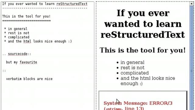 Real time ReStructuredText editor смотреть онлайн