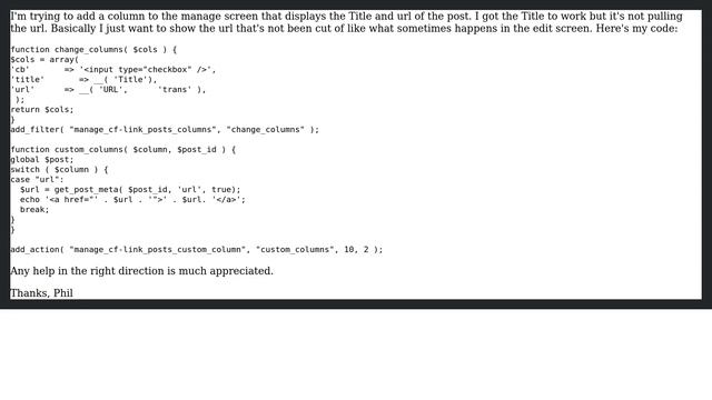 Wordpress: Add Post Url to Manage Edit Screen смотреть онлайн