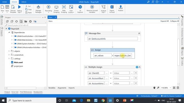 UiPath - English - Regex.Split смотреть онлайн
