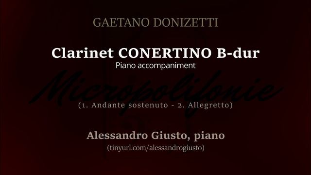 G. Donizetti, Clarinet CONCERTINO Bb major | Piano accompaniment смотреть онлайн
