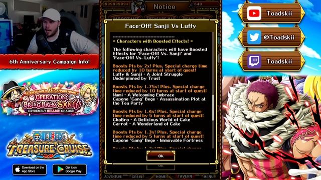 300+ GEMS! FREE MULTIS! 6th ANNIVERSARY EVENTS! (ONE PIECE Treasure Cruise) смотреть онлайн