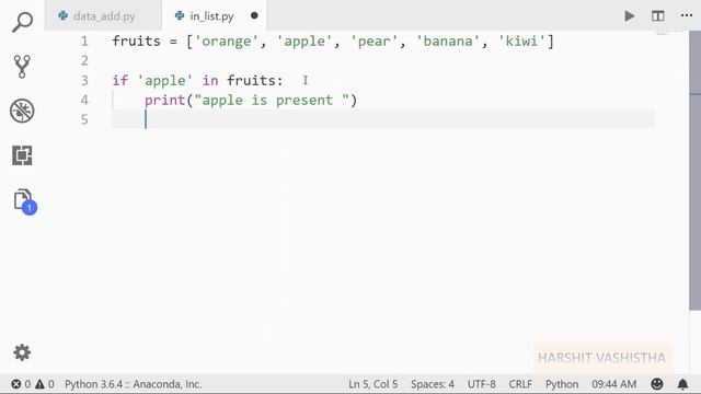 In keyword with list : Python tutorial 86 смотреть онлайн