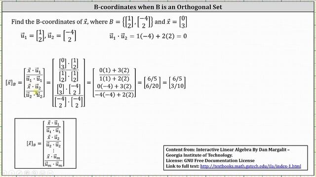 Find the B-Coordinates of a Vector in a Subspace with an Orthogonal Basis смотреть онлайн