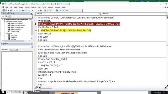 School Manager pt 5 | Recall Value from Listbox to TextBox and Cells смотреть онлайн