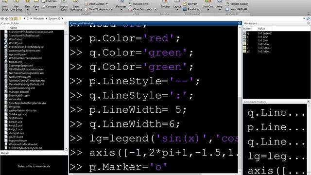 2.PLOTING IN MATLAB COLOR LINE WIDTH MARKER CHANGE LINE STYLE LEGEND LABEL COLOR смотреть онлайн