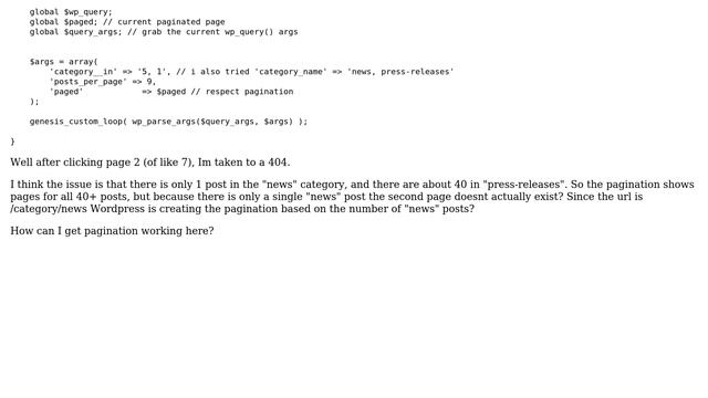 Wordpress: Genesis multiple category custom loop 404s after first page смотреть онлайн