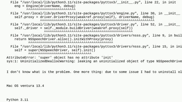 AttributeError: 'super' object has no attribute 'init' смотреть онлайн