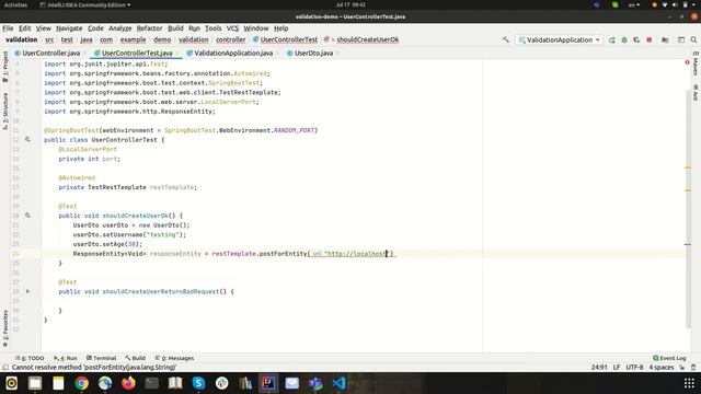Spring REST Validation смотреть онлайн
