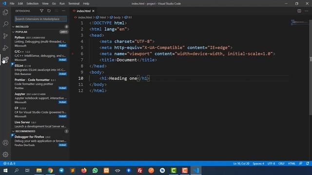 Visual studio code setup for HTML CSS and JavaScript смотреть онлайн