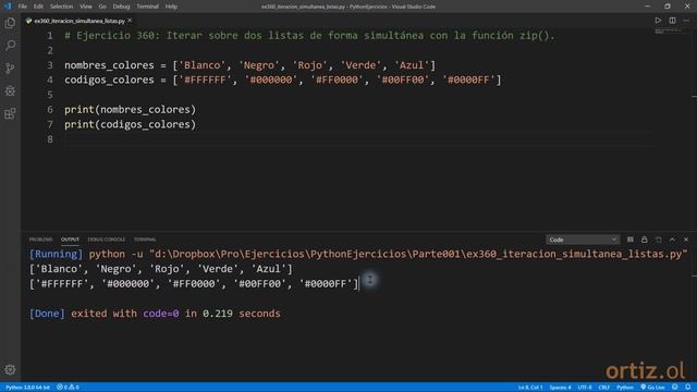 Python - Ejercicio 360: Iterar Sobre Dos Listas de Forma Simultánea con la Función zip() смотреть онлайн