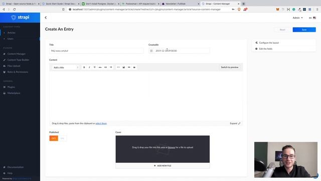 Strapi - Instalacja, logowanie, tworzenie modeli (Headless CMS) смотреть онлайн