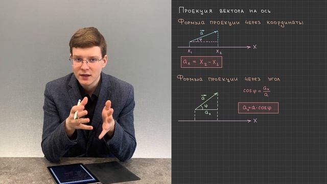 2.3. Проекция вектора на координатную ось смотреть онлайн