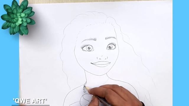 MOANA DRAWING | How To Draw Disney Princess Moana ?
