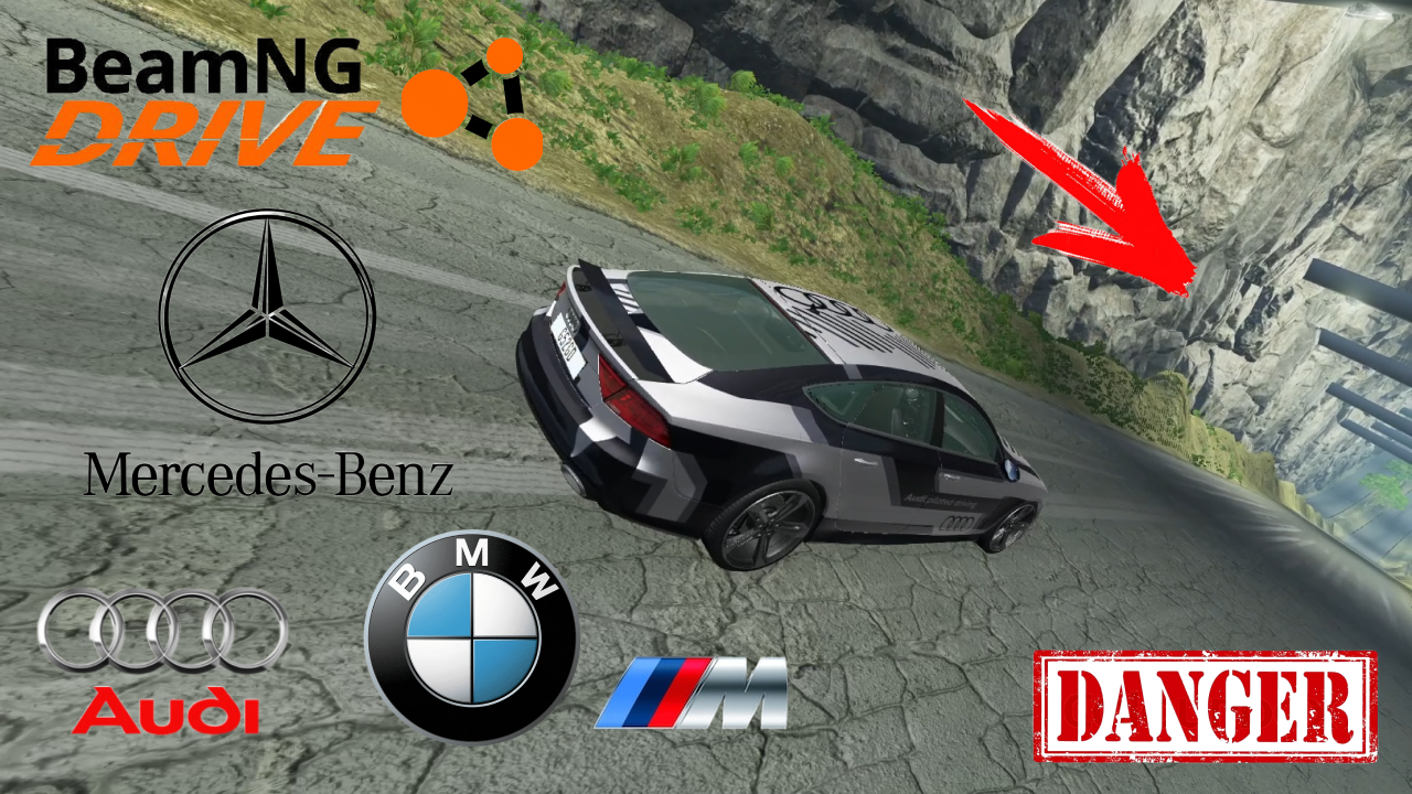 BeamNG Drive. Mercedes-benz / Audi / Bmw. Опасный спуск смотреть онлайн